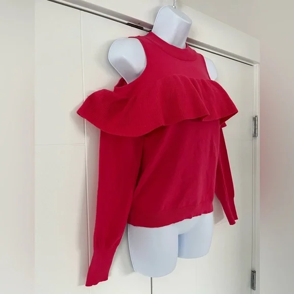 NWT SOFIA JEANS/ Pink/ Cold shoulders/ Knit long sleeve sweater/ Size US S - Picture 5 of 16